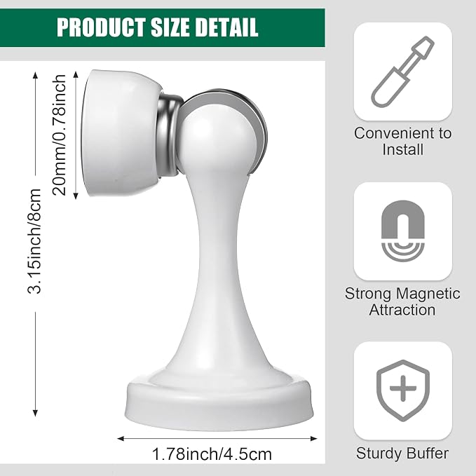 8 Pcs Magnetic Door Stoppers Stainless Steel Door Stops Magnetic Catch Holder - Image 2