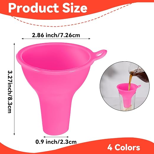 4 Pcs Funnels for Kitchen Use Filling Bottles Silicone Funnel Wide Mouth Funnel - Image 2