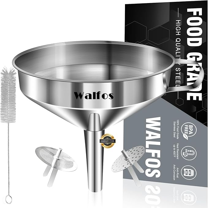 Large Stainless Steel Funnel, Walfos Kitchen Funnel by Walfos