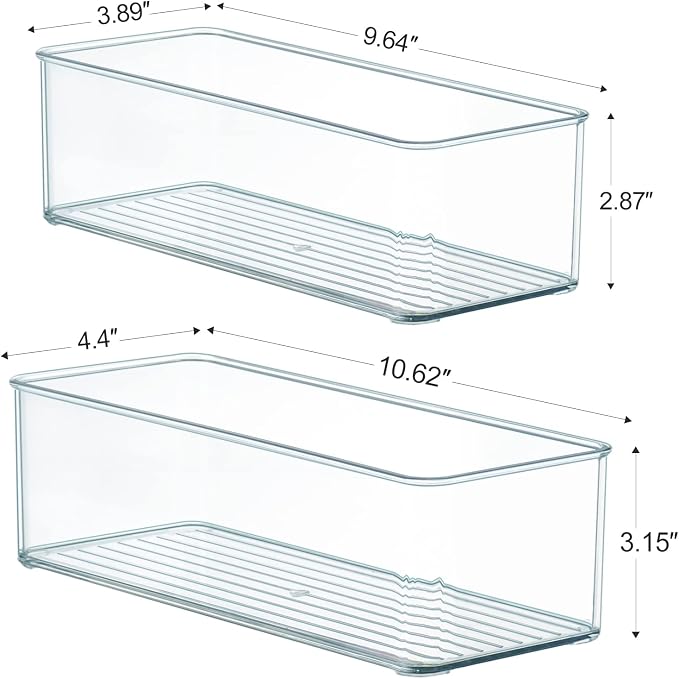 Hudgan 8 Pack Clear Plastic Drawer Organizers Set, Stackable Deep Drawer - Image 5