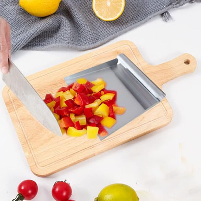 Stainless Steel Food Scooper, Food Mover, Food shovel Spatula, Cutting-board - Image 2