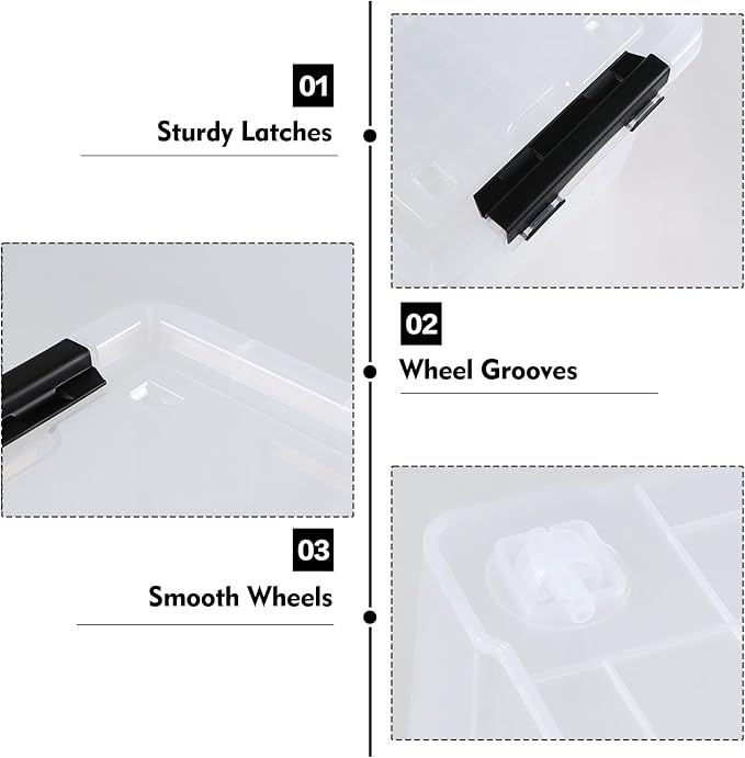 Pekky 22 Qt Clear Plastic Storage Bins - Image 2
