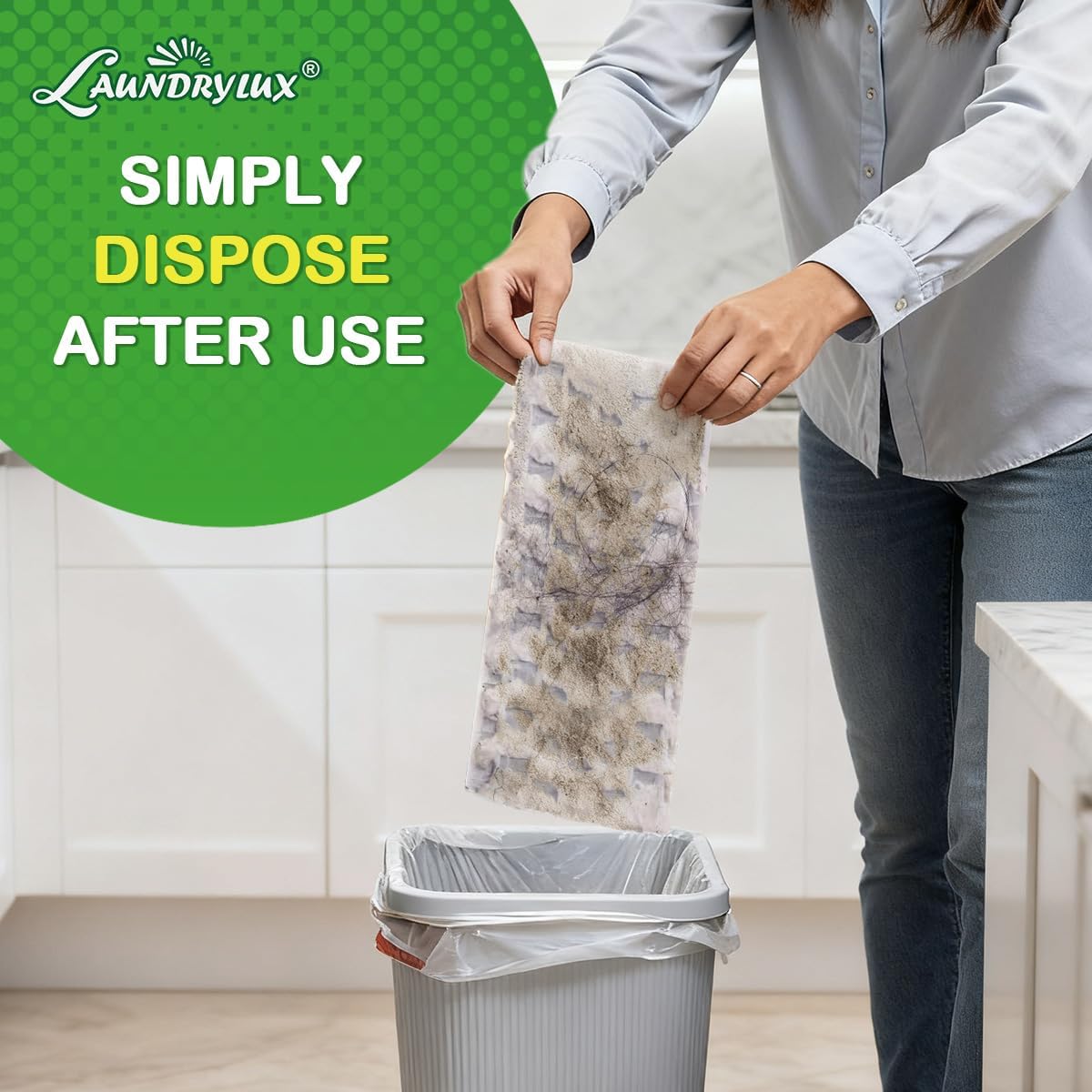 LAUNDRYLUX Heavy Duty Dry Sweeping Cloths Refills Compatible with Swiffer Sweeper, Multi Surface Pet Dry Pads Refill, Floor Cleaner for Dust, Hair, Dirt, Disposable Duster Mop Pad - 32 Count