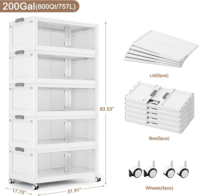 BROVIEW 800QT Stackable Storage Bins - Image 2
