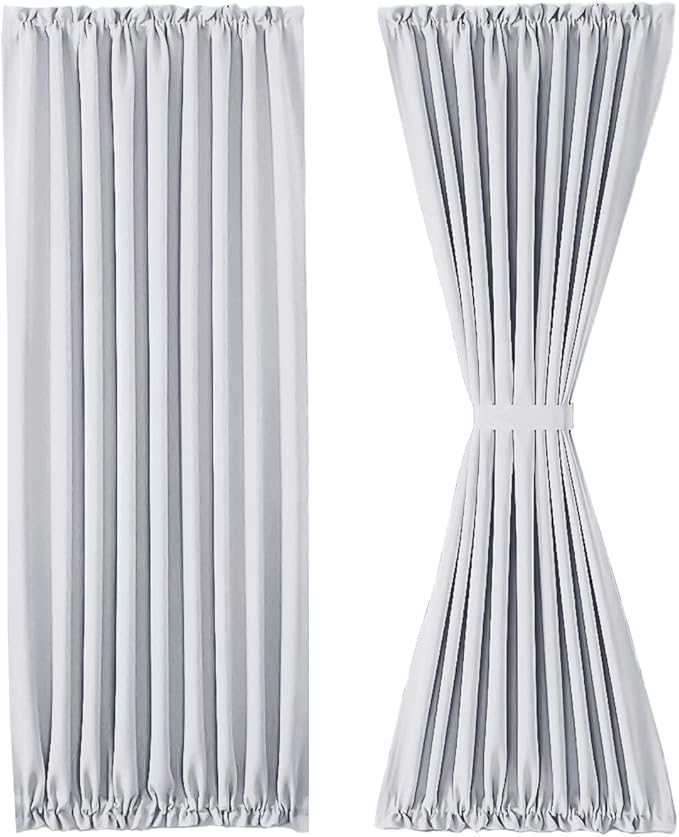 DWCN French Door Curtains – Rod Pocket Thermal Blackout Curtain - Image 7