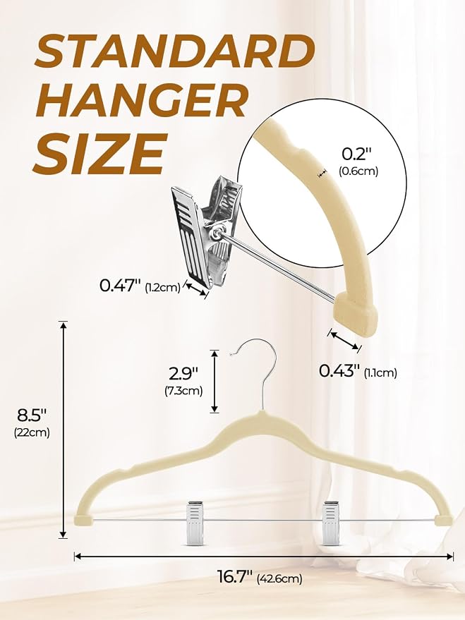 HOUSE DAY Velvet Skirt Hangers 24 Pack, Space Saving Slim Shorts Hanger - Image 8