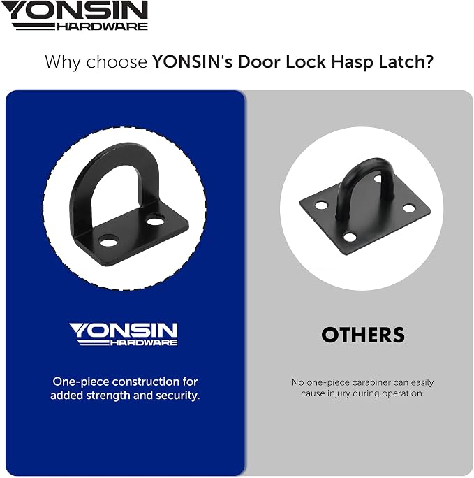 3" Door Padlock Safety Hasp Latch 2 Pcs, Door Hasp Clasp Lock Gate Shed Hasp - Image 5