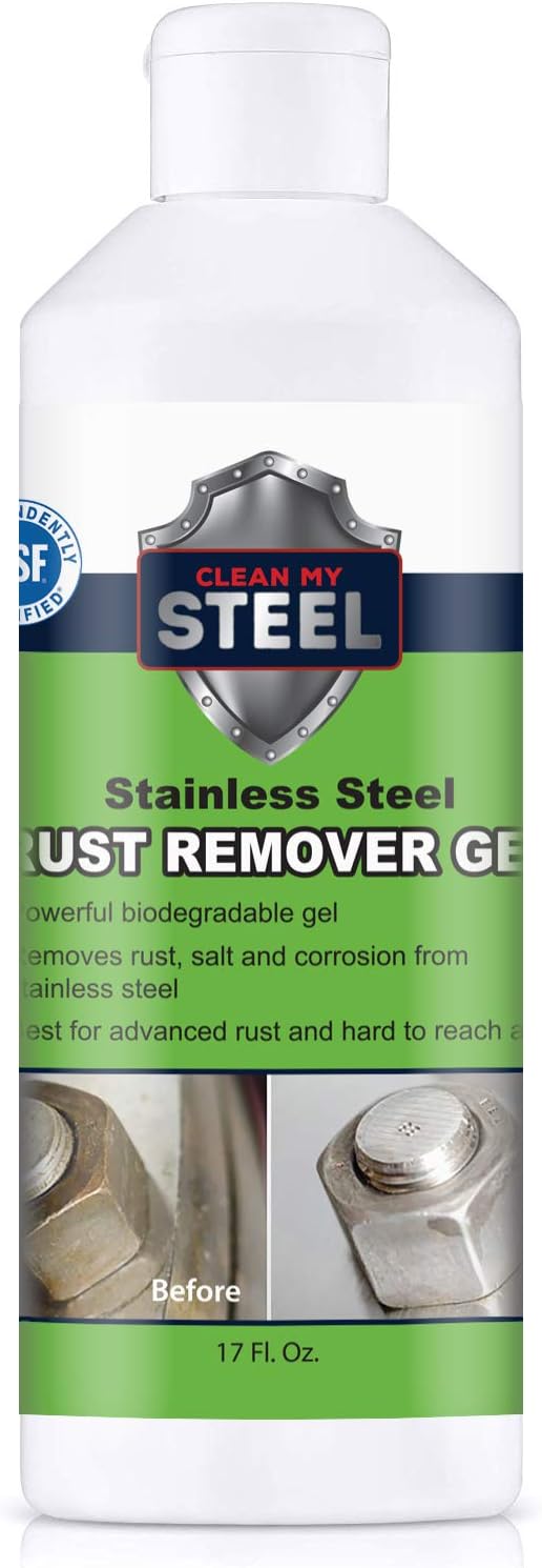 Heavy-Duty Rust Stain Remover for Industrial Use on Metal Surfaces Including by CleanMySteel