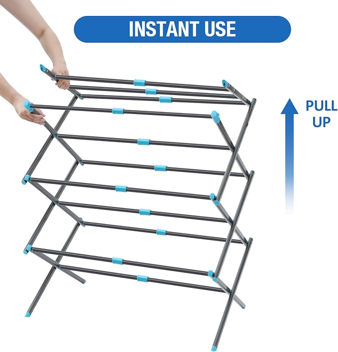 APEXCHASER Clothes Drying Rack, 3-Tier Laundry Drying Rack - Image 6