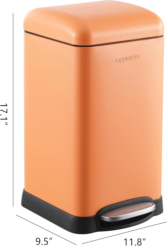 happimess HPM1012K Betty Retro Mini 3.2-Gallon Step-Open Trash Can, Carrot Cake - Image 4