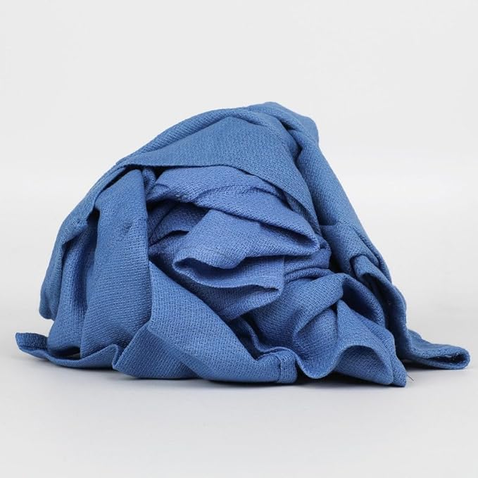 PRO SOURCE 5 Lb Box Virgin Surgical Lint-Free Blue Cotton Huck Towels: 16" x 25" - Image 2