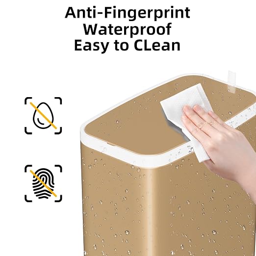 Champagne Gold Bathroom Trash Can - Image 4