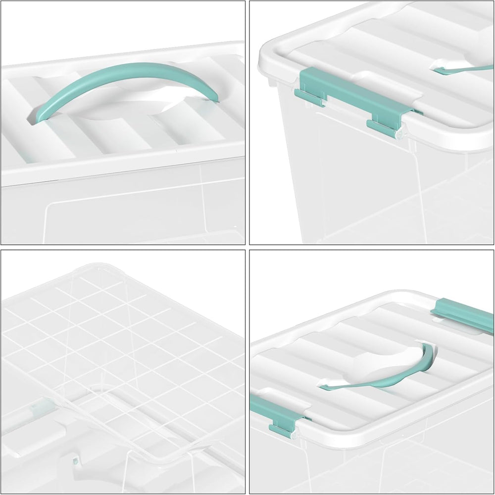 8-Pack Stackable Clear Storage Bins with Lids, 14-Qt Storage Box