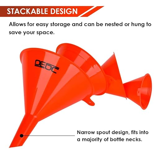 DEDC Oil Funnels, Plastic Gas Funnels Set - Image 4