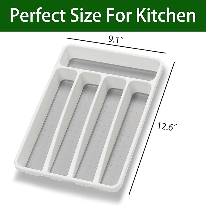 Silverware Organizer 2 Pieces Utenisl Organizer Holder Kitchen Drawer Organizer - Image 3