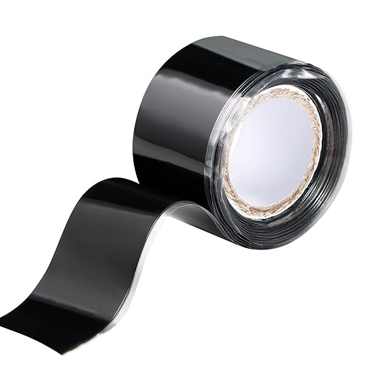 Self Fusing Silicone Tape 1 in x 5' Black Waterproof Rubber Leak Proof Sealing by PackYard