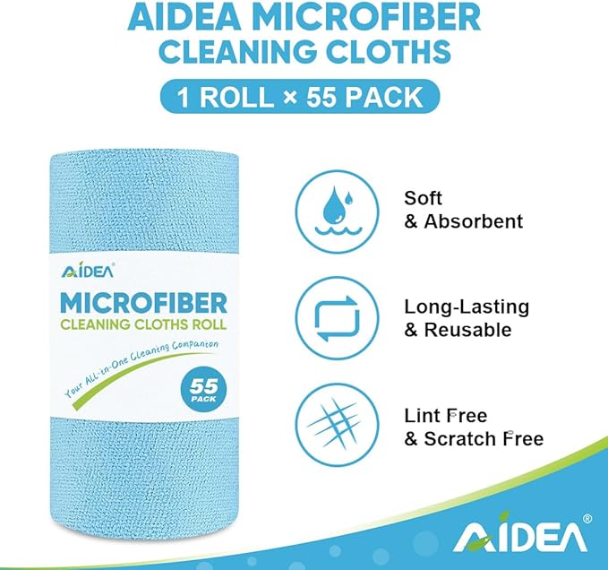 AIDEA Microfiber Cleaning Cloth Roll, Microfiber Towels - Image 3