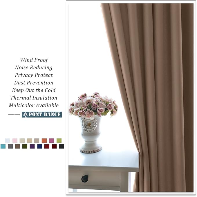 PONY DANCE Blackout Curtains Mocha - Image 7