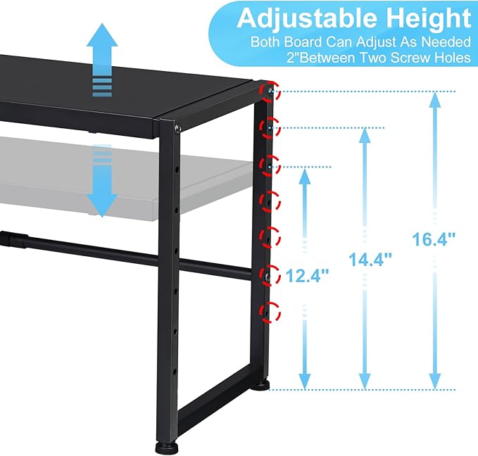 44.3 Inches Expandable Metal Storage Shelves, 150LBS Heavy Duty Shelving Units