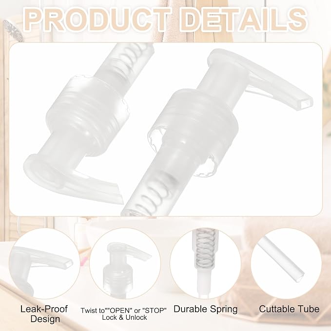 uxcell 6 Pcs Soap Dispenser Pump Heads Soap Dispensers Top Pumps Replacement - Image 3