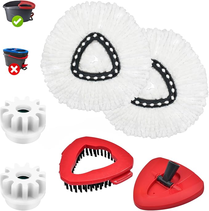 Mop Heads Replacements, Scrubber Head, Base and Pedal Bearing Replacement Combo by ProfessionalCleaningSupplier