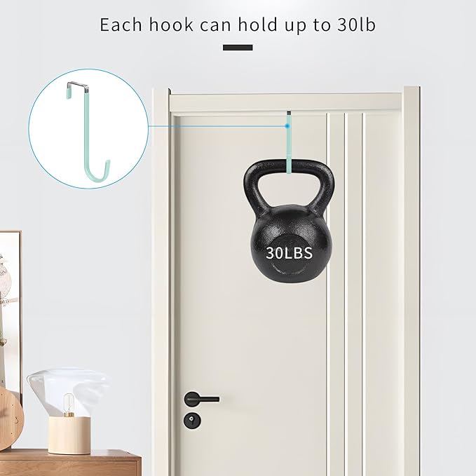 FYY Over The Door Hooks, 4 Pack Upgraded Long Door Hangers Hooks - Image 4