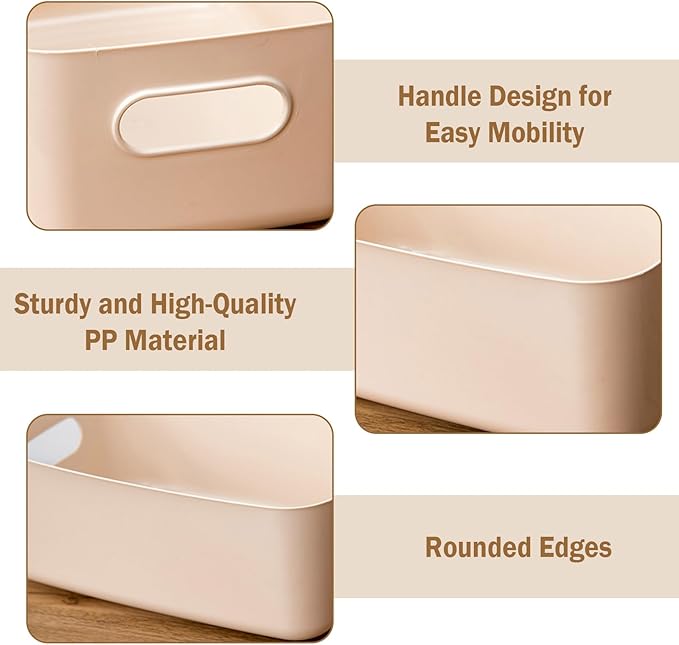 COVRA 2-Pack Plastic Storage Bins, Small Storage Baskets, Organizers - Image 3