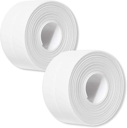 2 Pack Caulk Strip, 1.5" x 10.5Ft PVC Self Adhesive Caulk Tape, Sealing by UIOCSSC