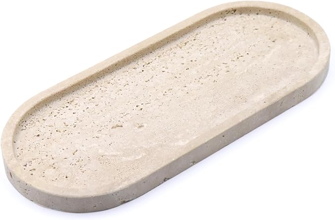 Natural Marble Tray, Oval Vanity Decorative Tray - Image 2