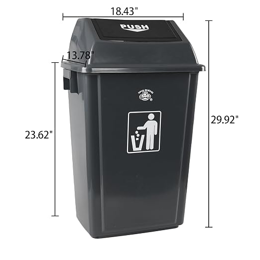 18 Gallon Grey Commercial Trash Can - Image 2