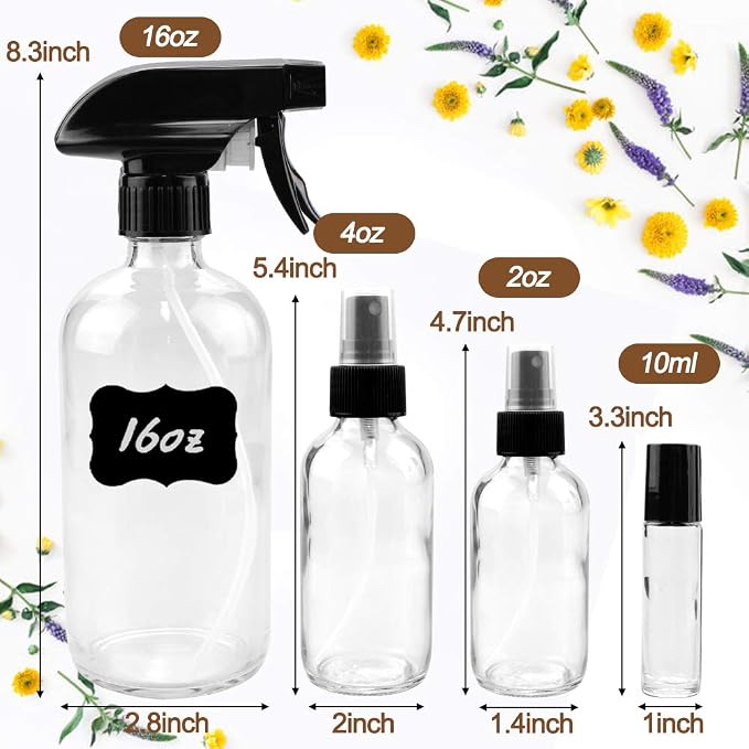 Glass Spray Bottle Kit×10, 9×10 ml Roller Bottles, Anti UV, Suitable - Image 5