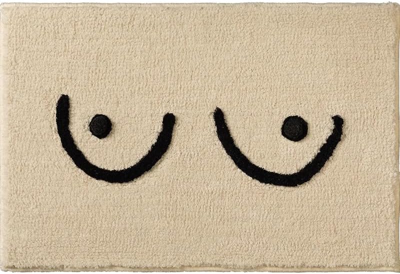 Get Naked Bath Mat, Funny Bathroom Decor, Soft Faux Cashmere, 16"x24"