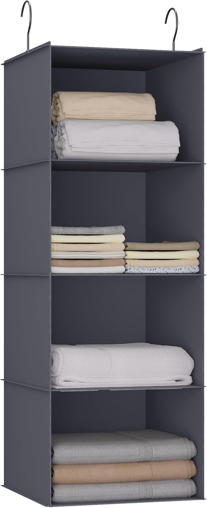 Hanging Closet Organizer, Easy Mount Foldable 4-Shelf Hanging Closet Wardrobe by DonYeco