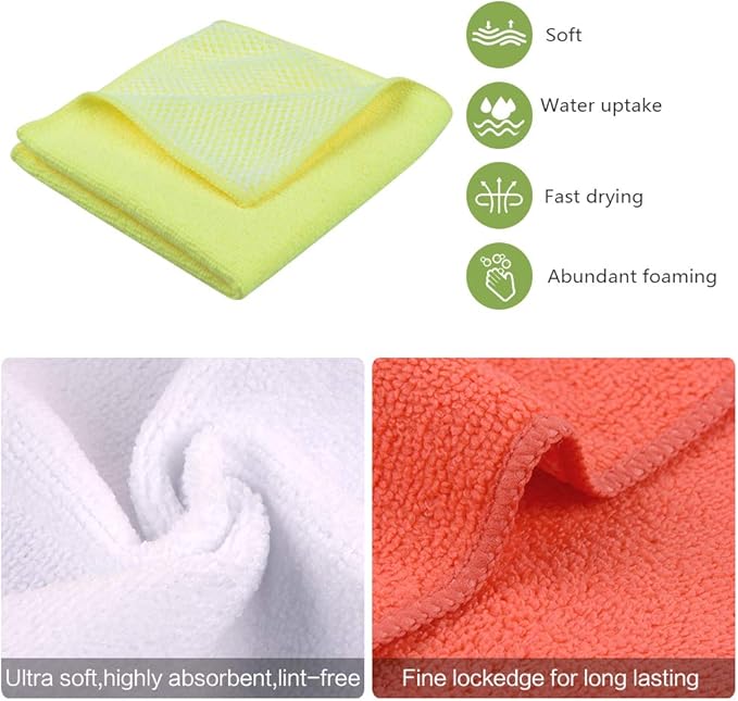 SINLAND 5 Color Assorted Microfiber Dish Cloth Best Kitchen Cloths Cleaning - Image 4