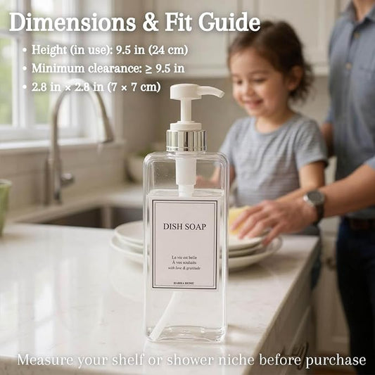 Modern Design Large 27 oz Shampoo and Conditioner Dispensers - Image 2
