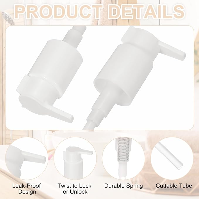 uxcell 4 Pcs Soap Dispenser Pump Heads, Hand Soap Dispensers Top Pumps - Image 3