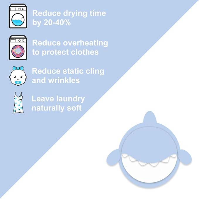 XL Size Wool Dryer Balls 6 Pack- Over 2000 Loads, Whale Shark Appearance - Image 2