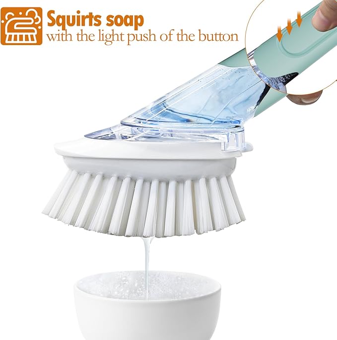 Soap Dispensing Replacement Dish Brush Storage Set - Image 2
