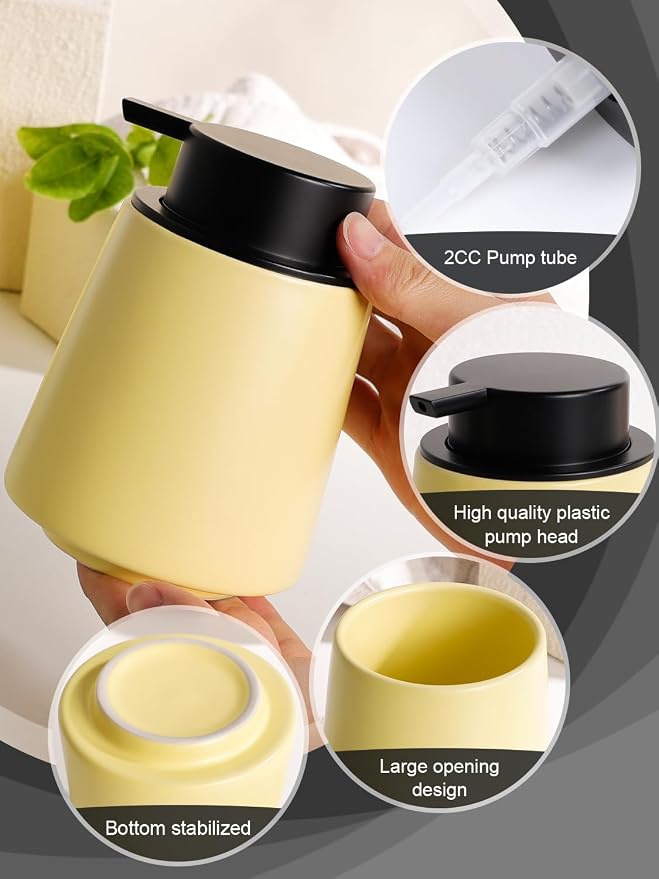 INGOFIN Ceramic Soap Dispenser, 14 oz Bathroom Hand Soap Dispenser, Liquid - Image 5