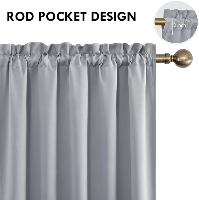 DWCN Silver Grey Blackout Curtains - Image 3