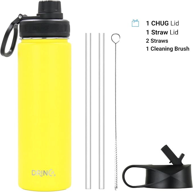 DRINCO Stainless Steel Water Bottle Spout Lid Vacuum Insulated Double Wall - Image 2