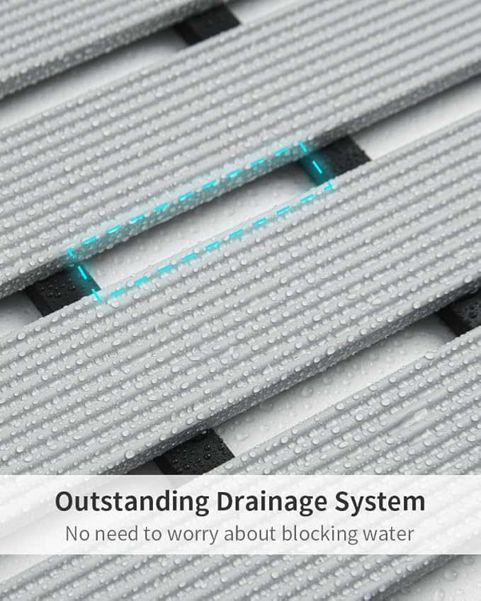 PADOOR Shower-Mat Non Slip, Heavy Duty Bathtub-Mat Curlable Quick Drain Sturdy - Image 3