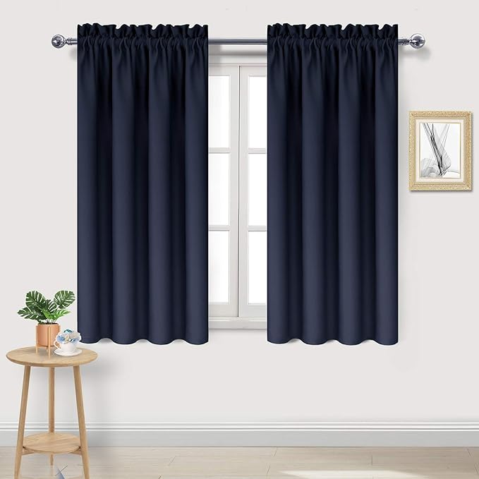 DWCN Navy Room Darkening Blackout Curtains by DWCN