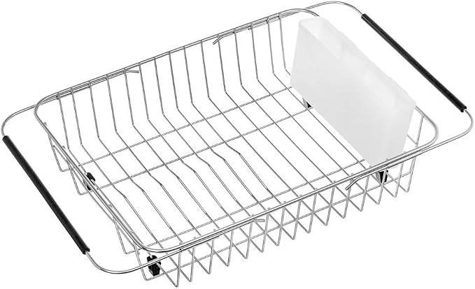 SANNO Dish Drying Rack, Expandable Dish Drainer Over Sink in Sink On Counter - Image 6