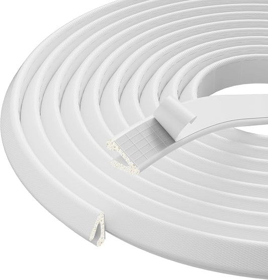 V Shape Foam Weather Stripping Door Frame Seal Strip 2Pcs×26FT White, Draft by KNEELISA