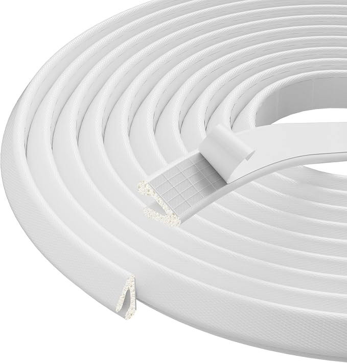 V Shape Foam Weather Stripping Door Frame Seal Strip 19.7FT White, Draft Stopper by KNEELISA