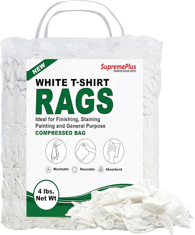 Premium White T-Shirt Cleaning Rags – White Cotton Rags by SupremePlus