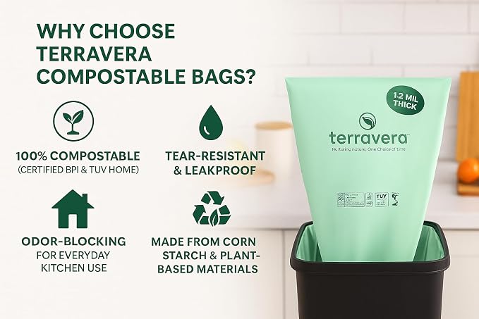 Compostable Trash Bags Flat Top | BPI & OK Home Certified ASTM D6400 Standards - Image 8