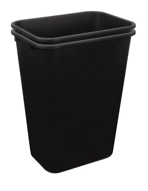 Amazon Basics Trash Can, Rectangular Commercial Office Wastebasket, 10 Gallon - Image 2