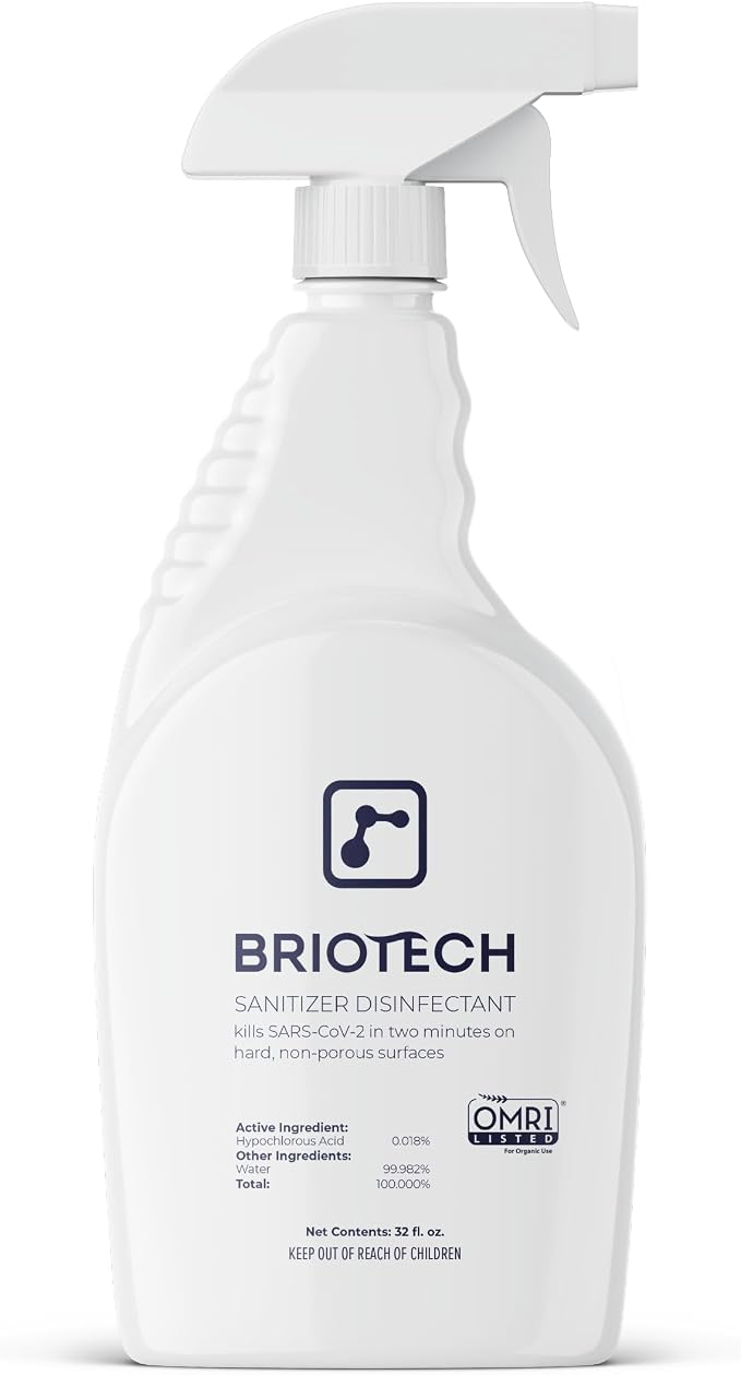 BRIOTECH Sanitizer Disinfectant Hypochlorous Spray, Kill 99.99% of Viruses & by BRIOTECHUSA